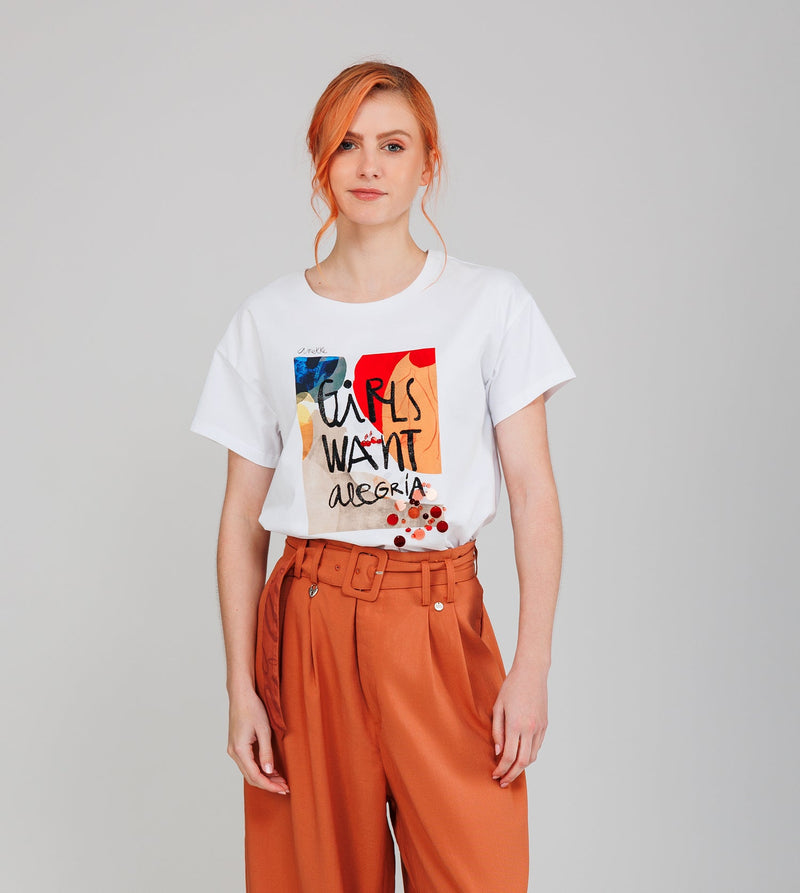 Anekke White short-sleeve T-shirt Alma