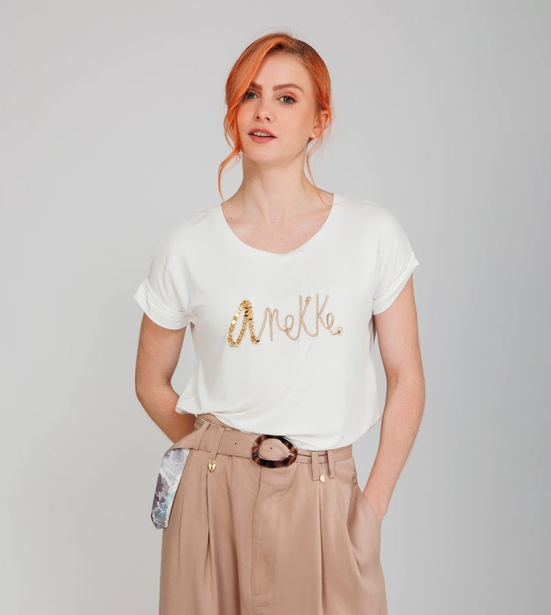 Anekke White Short-sleeve T-shirt With Logo