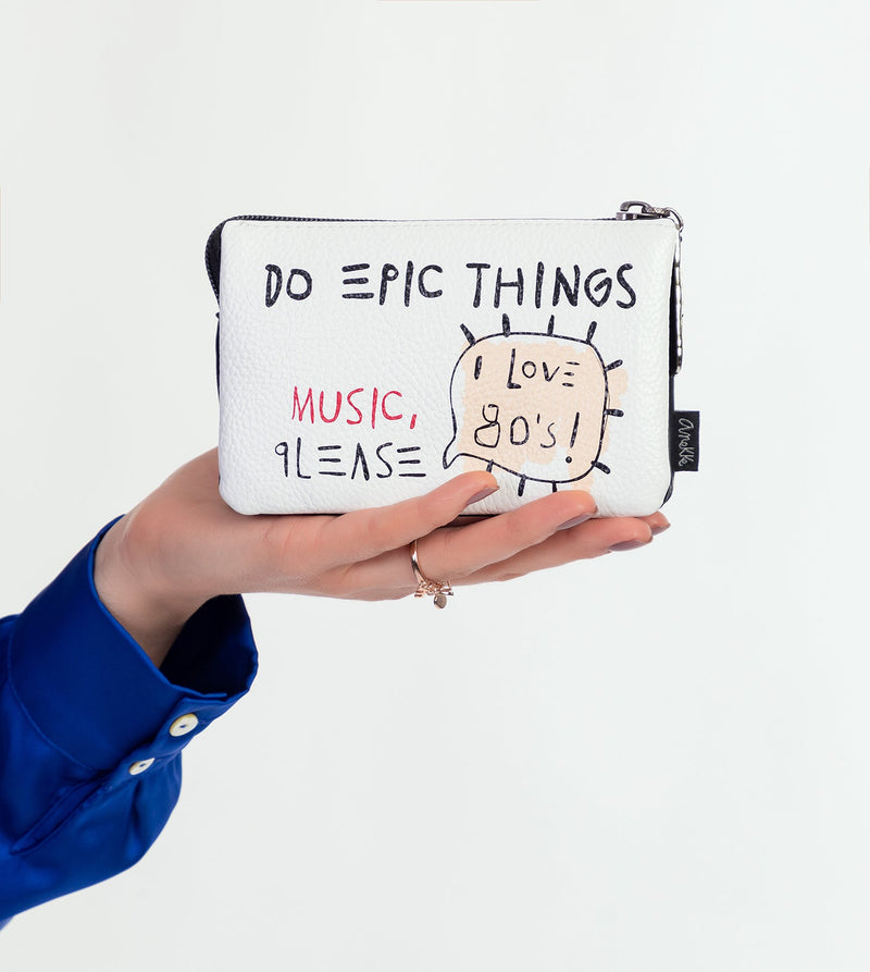 Anekke White Triple Compartment Purse Energy