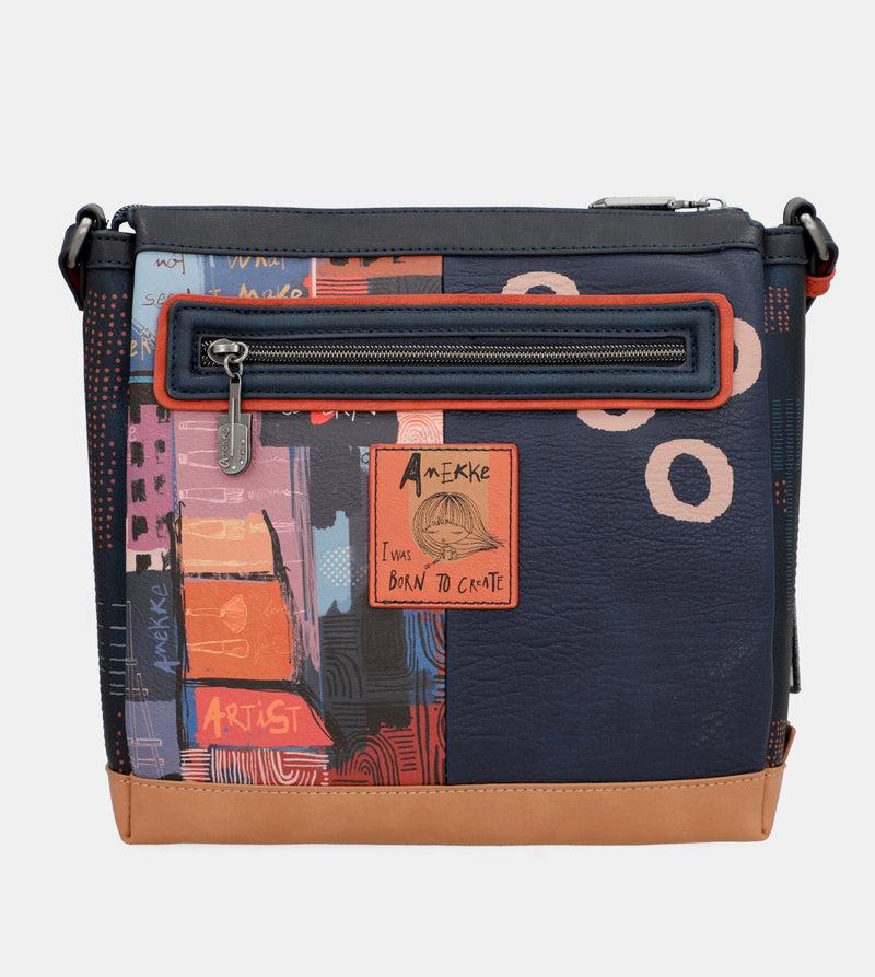 Anekke Contemporary Rectangular 3 Compartment Shoulder Bag Contemporary