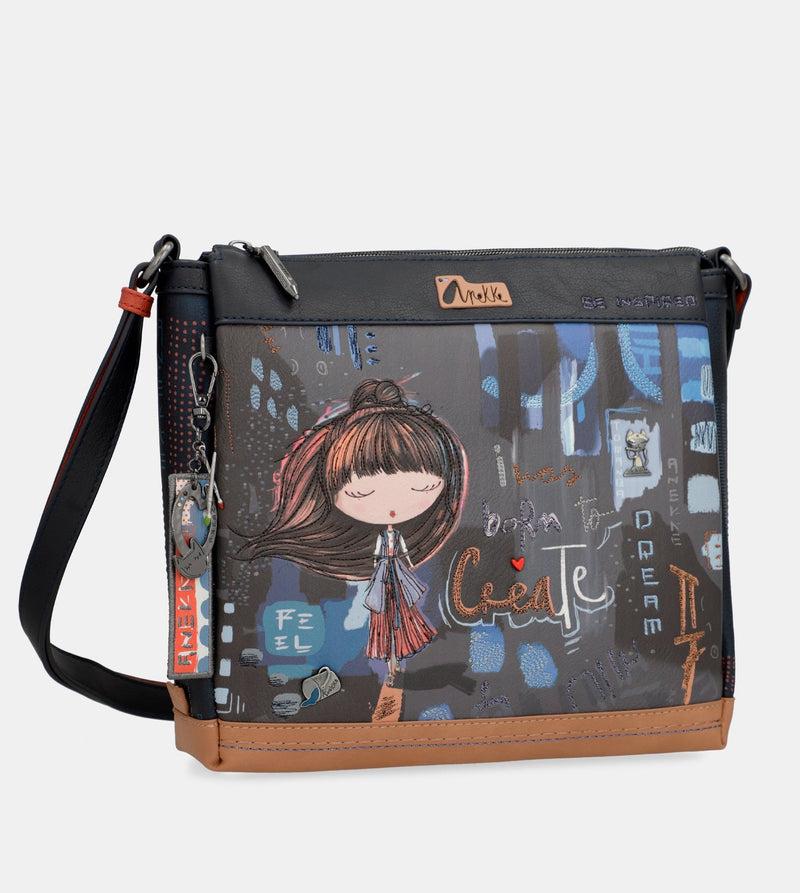 Anekke Contemporary Rectangular 3 compartment shoulder bag Contemporary