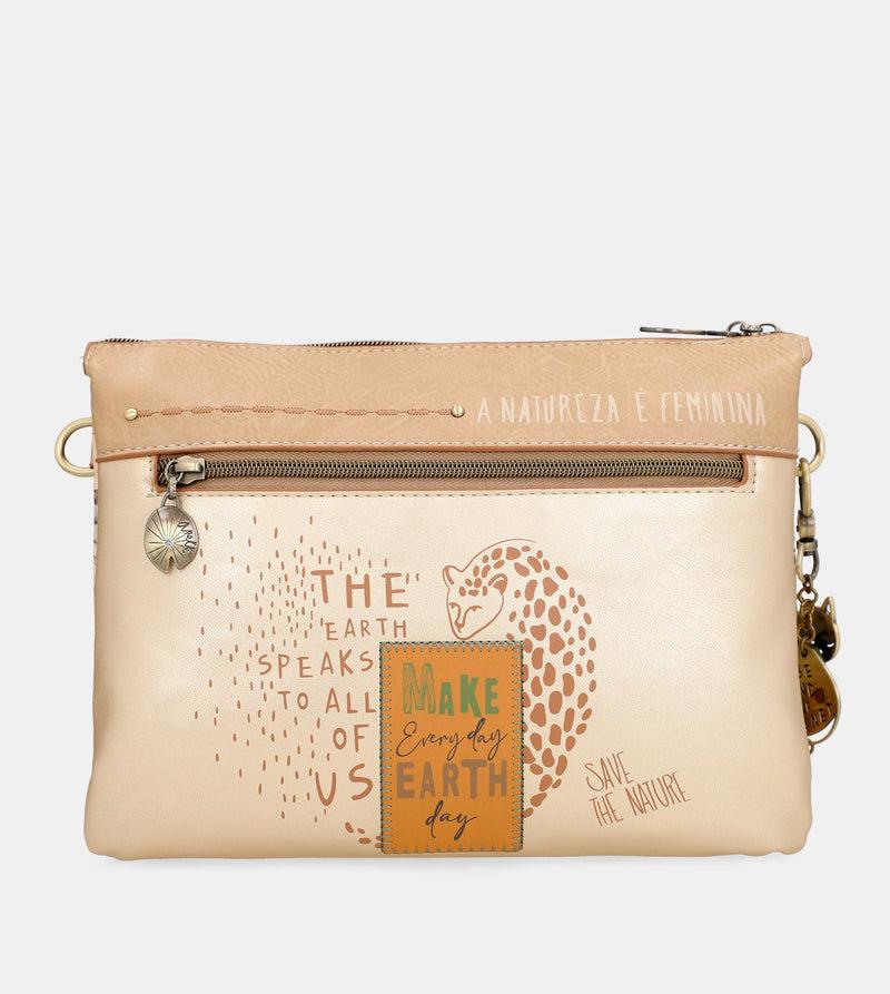 Anekke Nature Pachamama Golden Crossbody Bag With Two Compartments