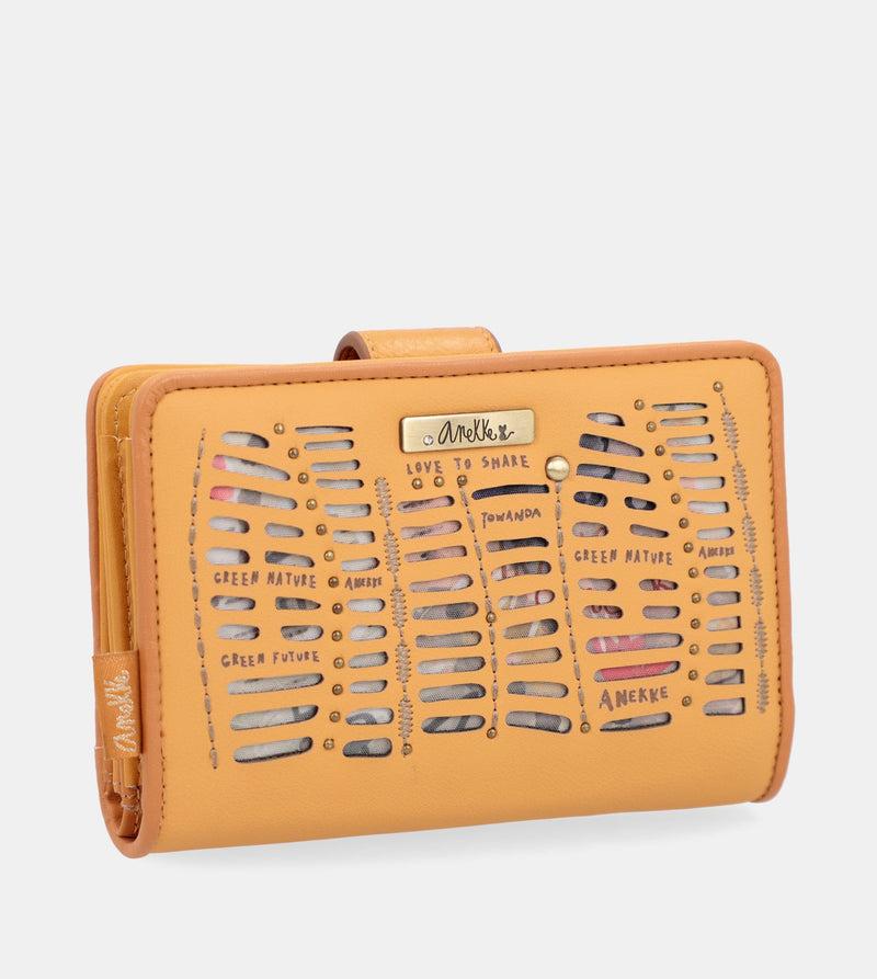 Anekke Nature Pachamama medium RFID wallet ochre ocher