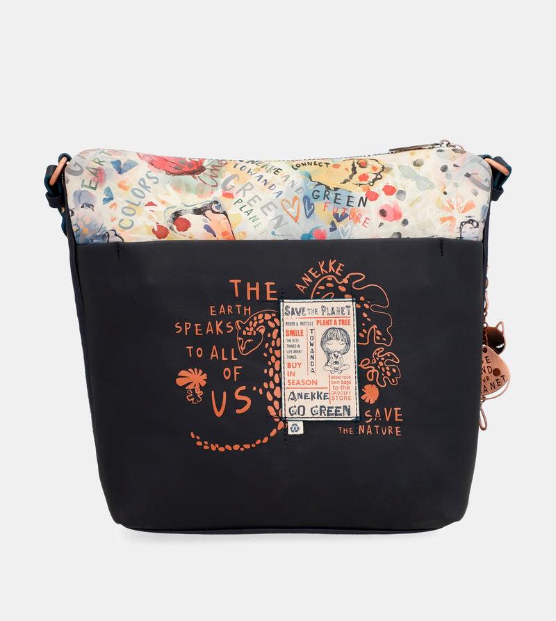 Anekke Nature Pachamama Navy Blue Large Crossbody Bag