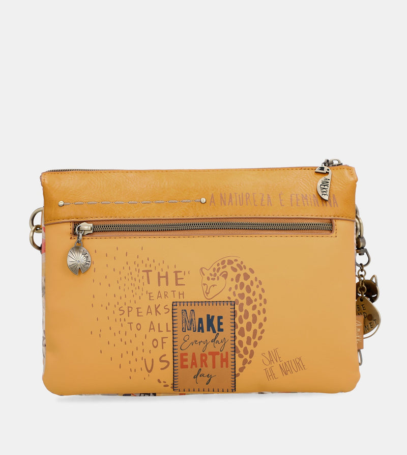 Anekke Nature Pachamama Ochre Crossbody Bag With Two Compartments