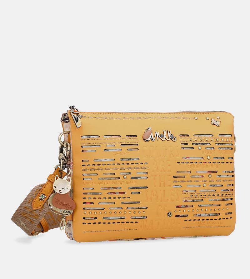 Anekke Nature Pachamama ochre crossbody bag with two compartments