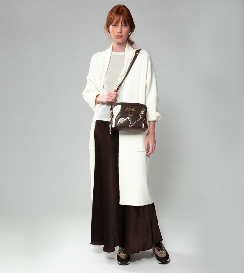 Anekke Nature Shodō Brown 3 Compartments Shoulder Bag