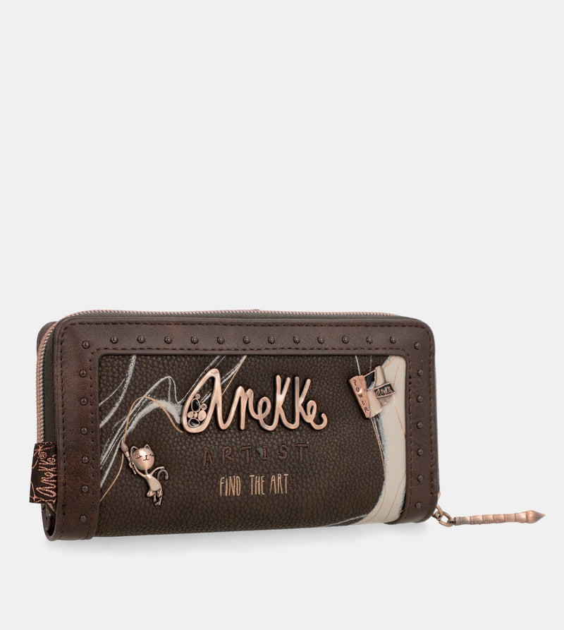 Anekke Nature Shodō Large Brown RFID Wallet Nature Shodō