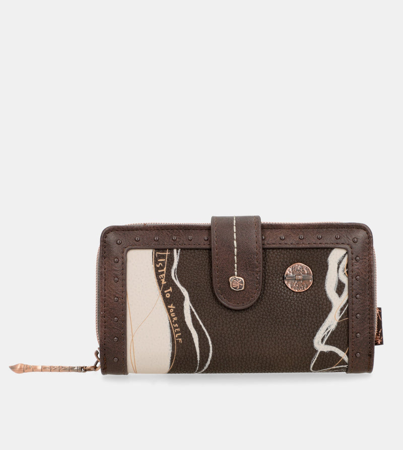 Anekke Nature Shodō Large Brown RFID Wallet Nature Shodō