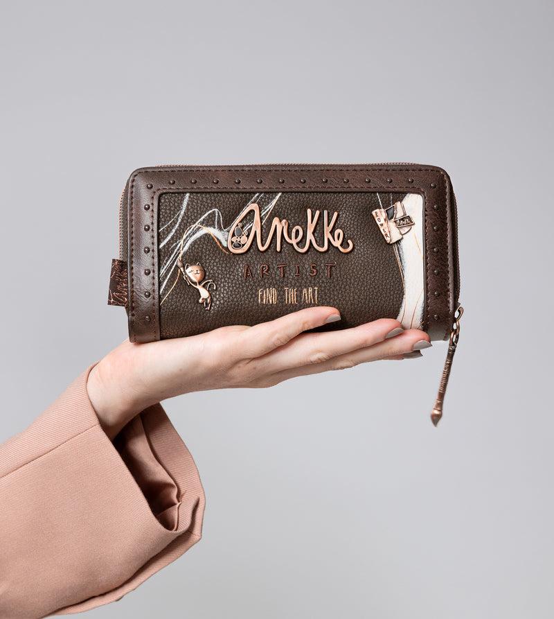 Anekke Nature Shodō Large Brown RFID Wallet Nature Shodō