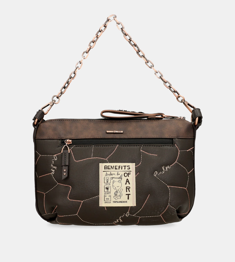 Anekke Shōen Padded Shoulder Bag With Metallic Handle