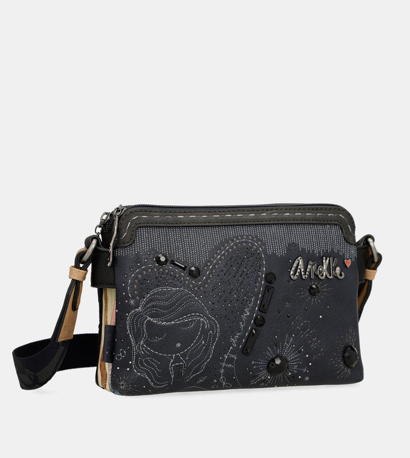 Anekke Studio Navy Blue 2-compartment Crossbody Bag