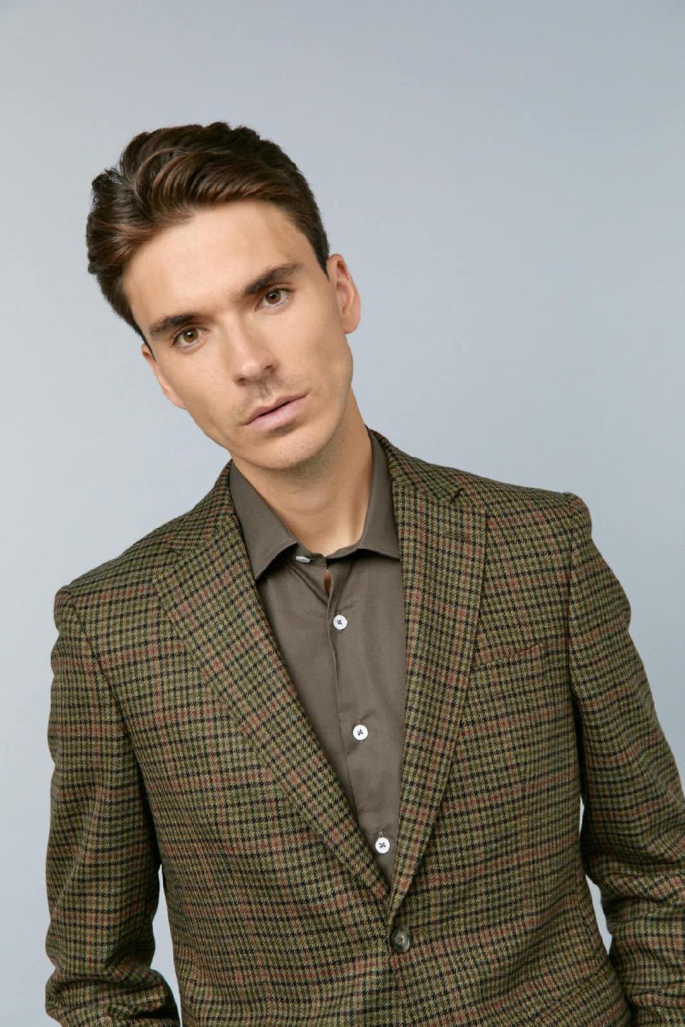 Antonio Miro AMERICANA MARRÓN CUADROS LANA