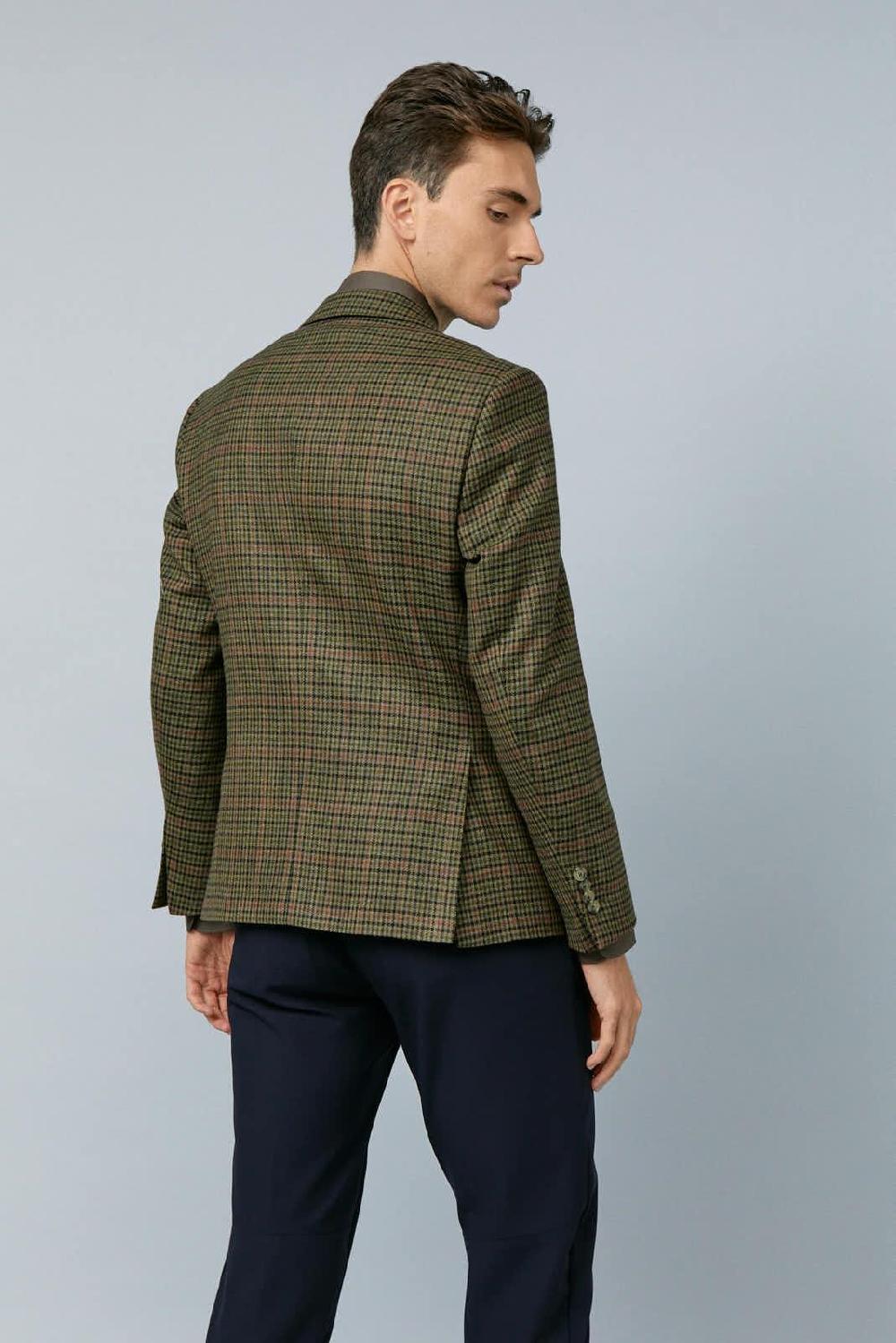 Antonio Miro AMERICANA MARRÓN CUADROS LANA