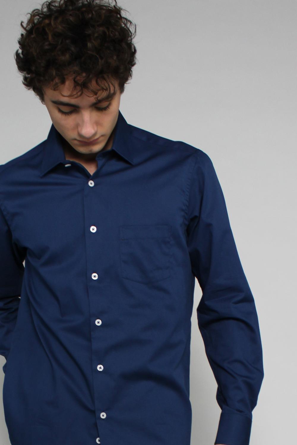 Antonio Miro CAMISA ÍNDIGO BOLSILLO