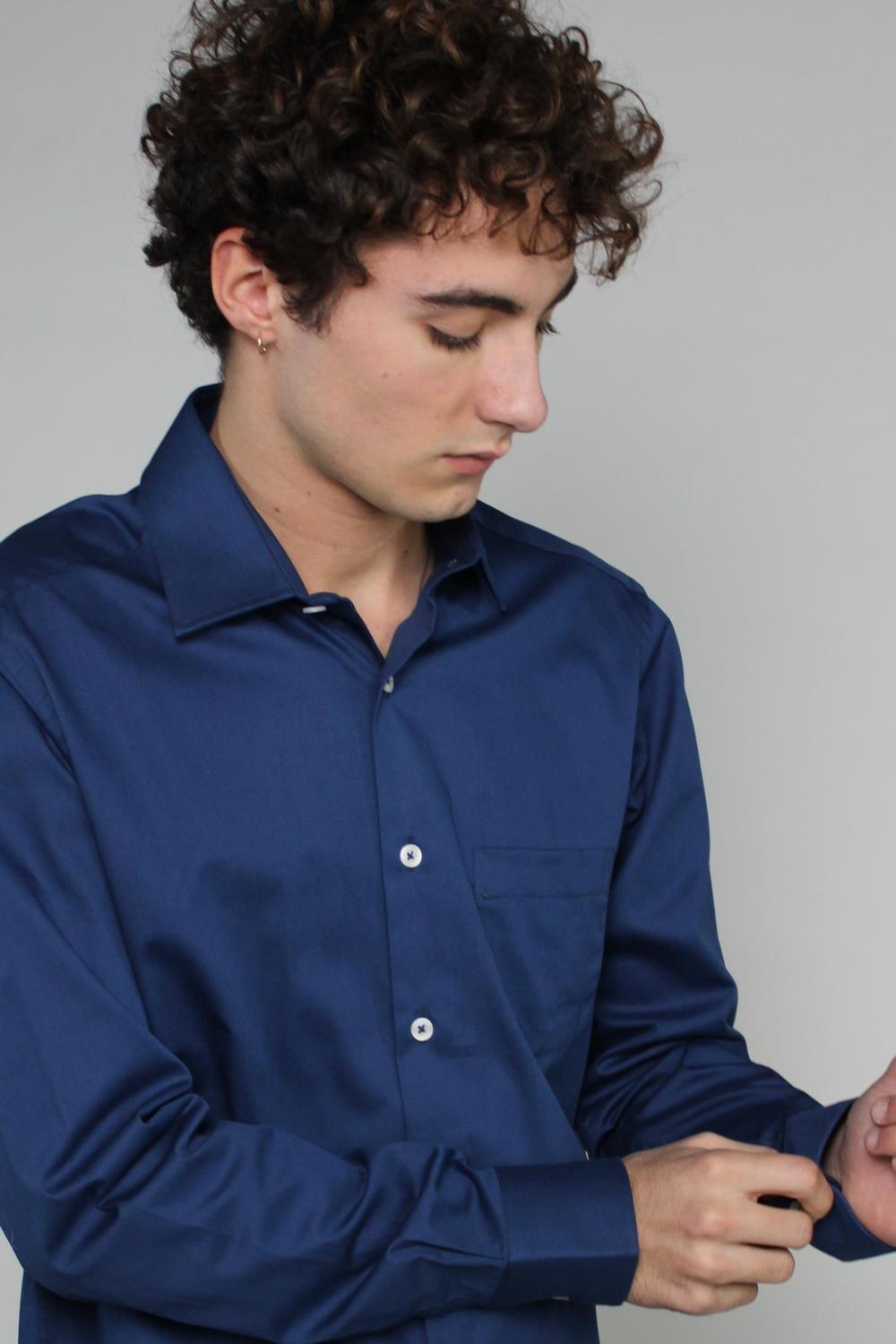 Antonio Miro CAMISA ÍNDIGO BOLSILLO