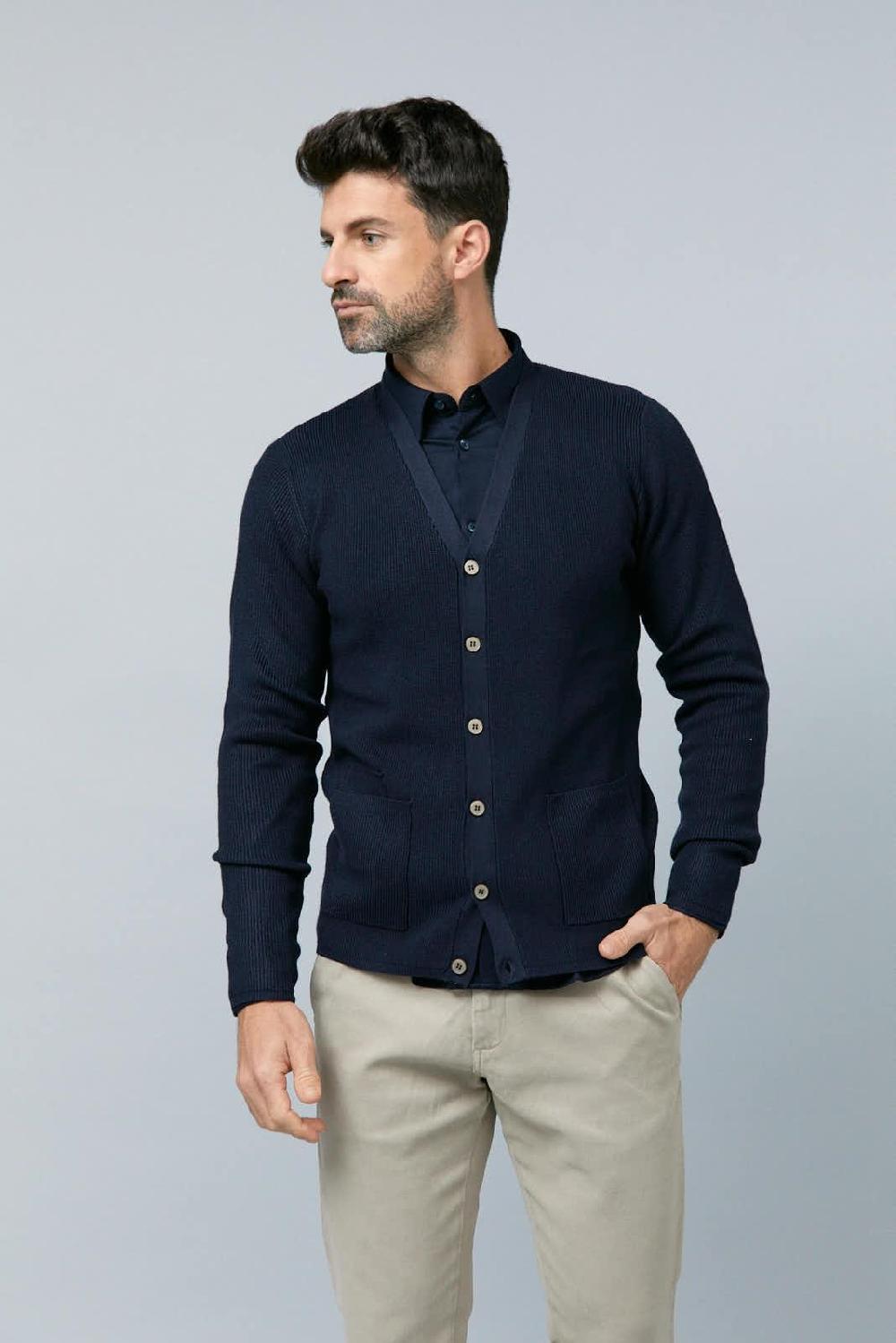 Antonio Miro CARDIGAN AZUL MARINO