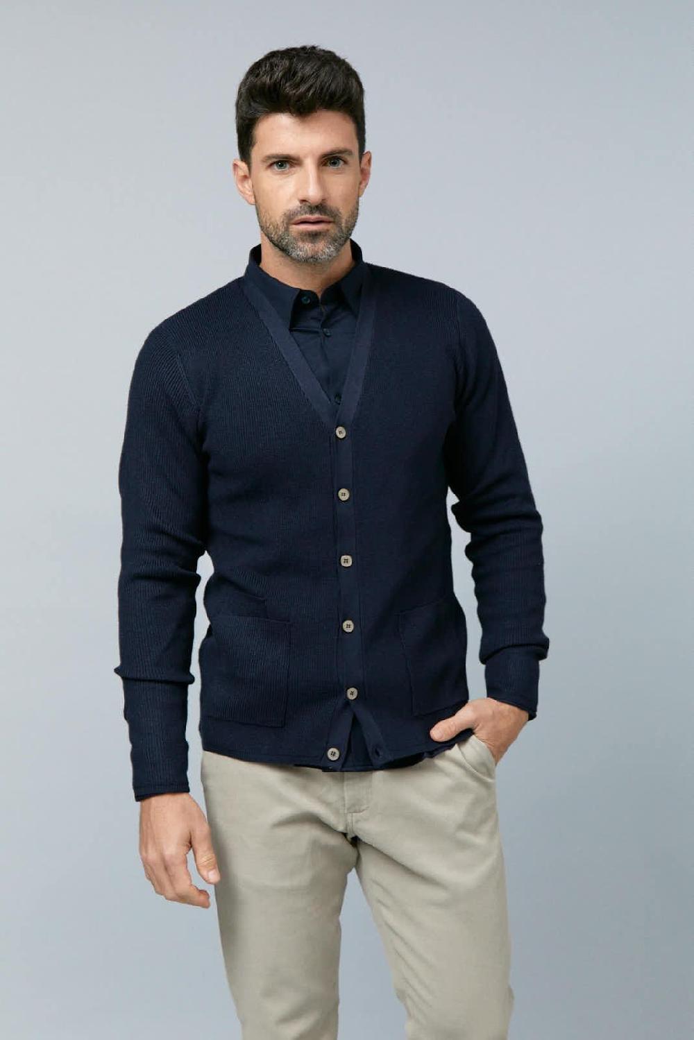 Antonio Miro CARDIGAN AZUL MARINO