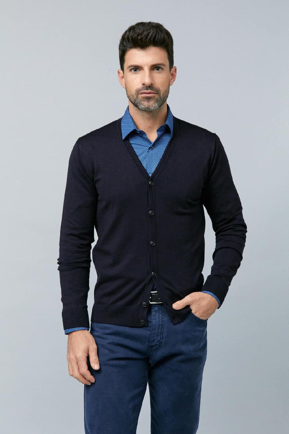 Antonio Miro CHAQUETA CARDIGAN NAVY