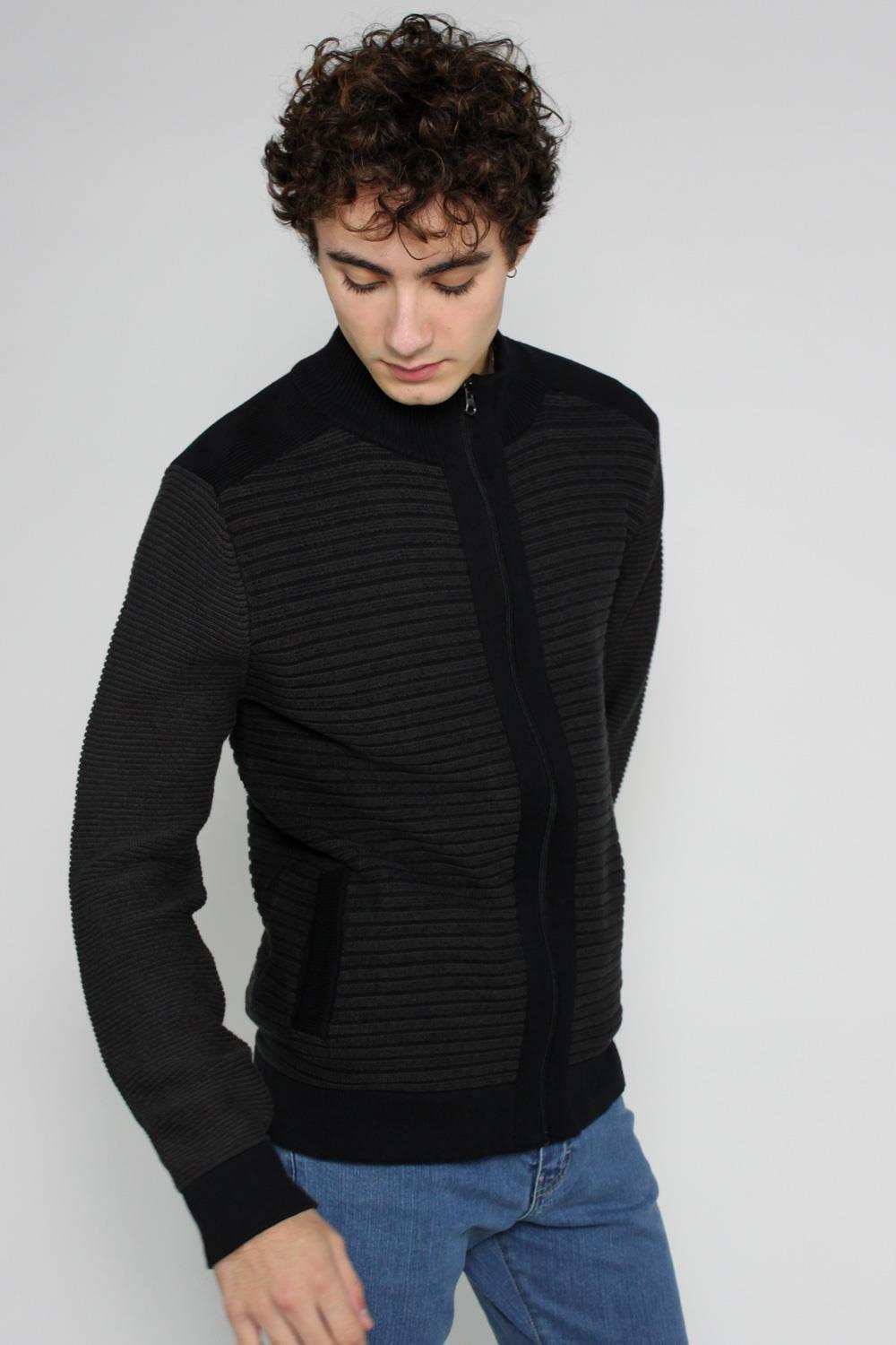 Antonio Miro CHAQUETA LISTADO BICOLOR NEGRO