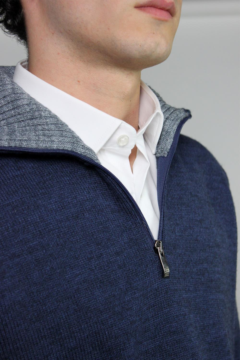 Antonio Miro JERSEY CREMALLERA AZUL MARINO