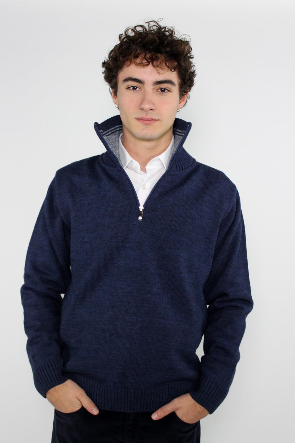 Antonio miro JERSEY CREMALLERA AZUL MARINO