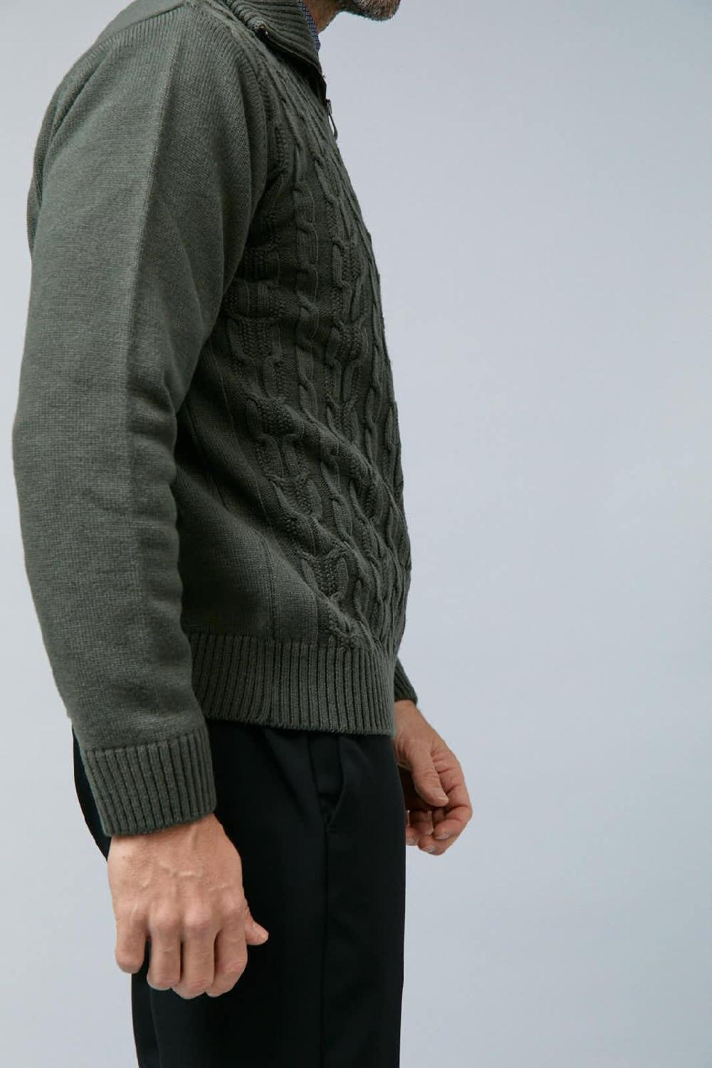 Antonio Miro JERSEY CREMALLERA CUELLO POLO FOREST