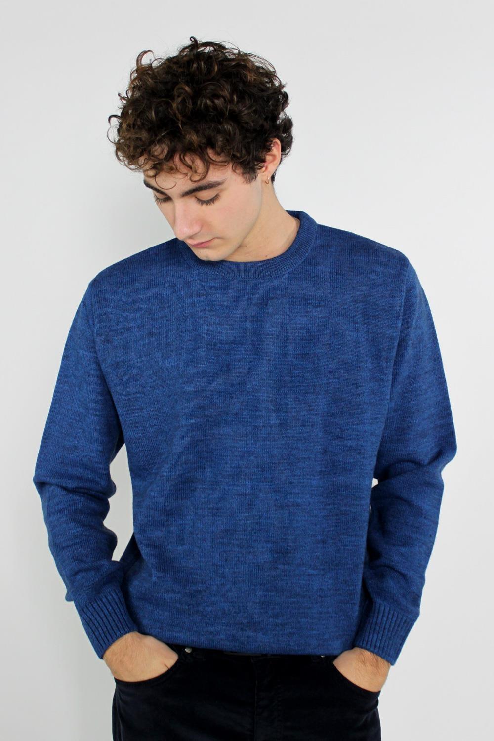 Antonio miro JERSEY CUELLO REDONDO AZUL ELECTRICO