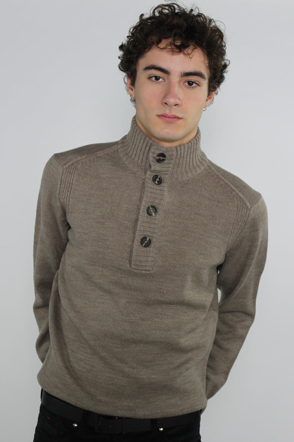 Antonio miro JERSEY SEMI-CISNE BOTONES CAMEL