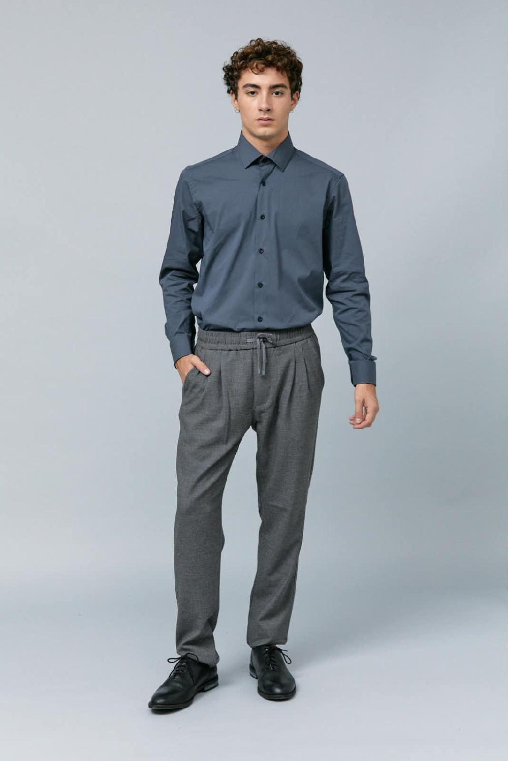 Antonio Miro PANTALÓN ELÁSTICO GRIS ALGODÓN