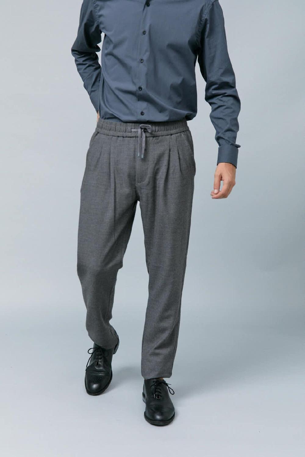 Antonio miro PANTALÓN ELÁSTICO GRIS ALGODÓN