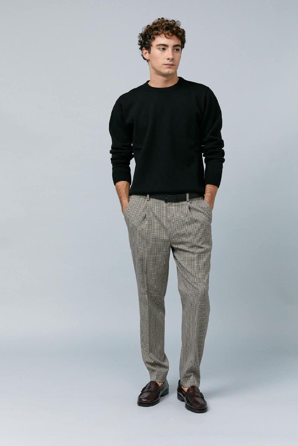 Antonio Miro PANTALÓN PATA DE GALLO MARRÓN/BEIGE