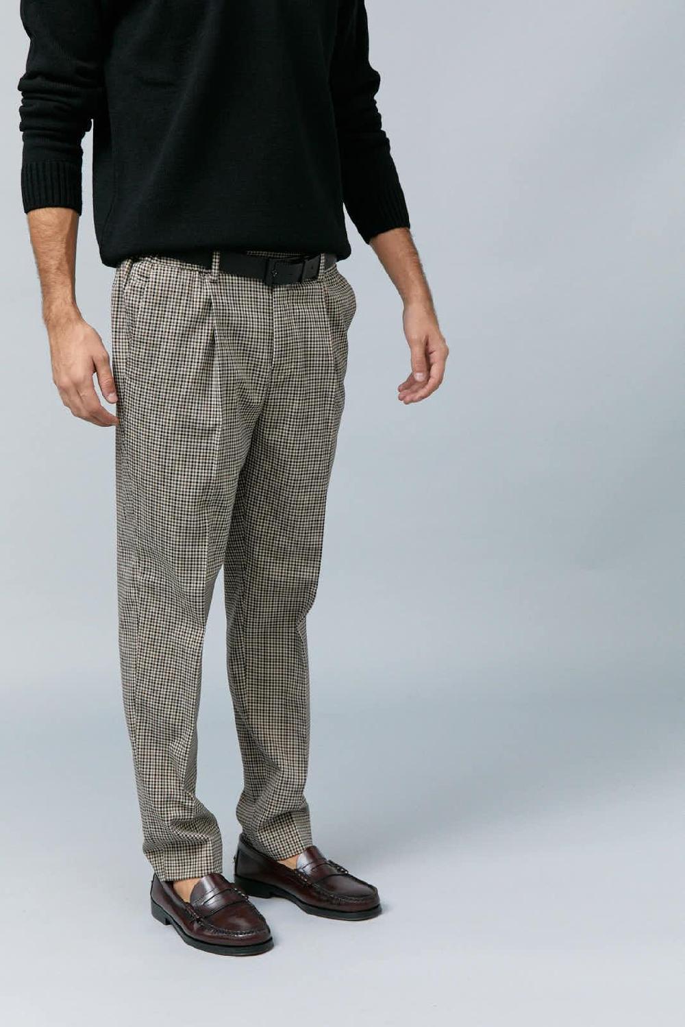 Antonio Miro PANTALÓN PATA DE GALLO MARRÓN/BEIGE