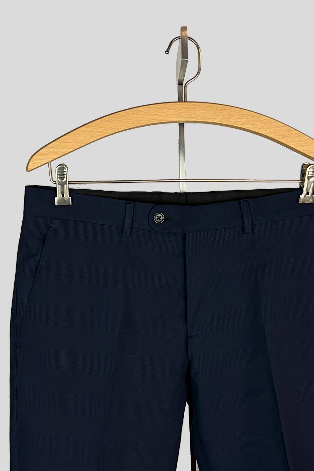 Antonio Miro TRAJE ALGODÓN CUADROS MARINO ELÁSTICO