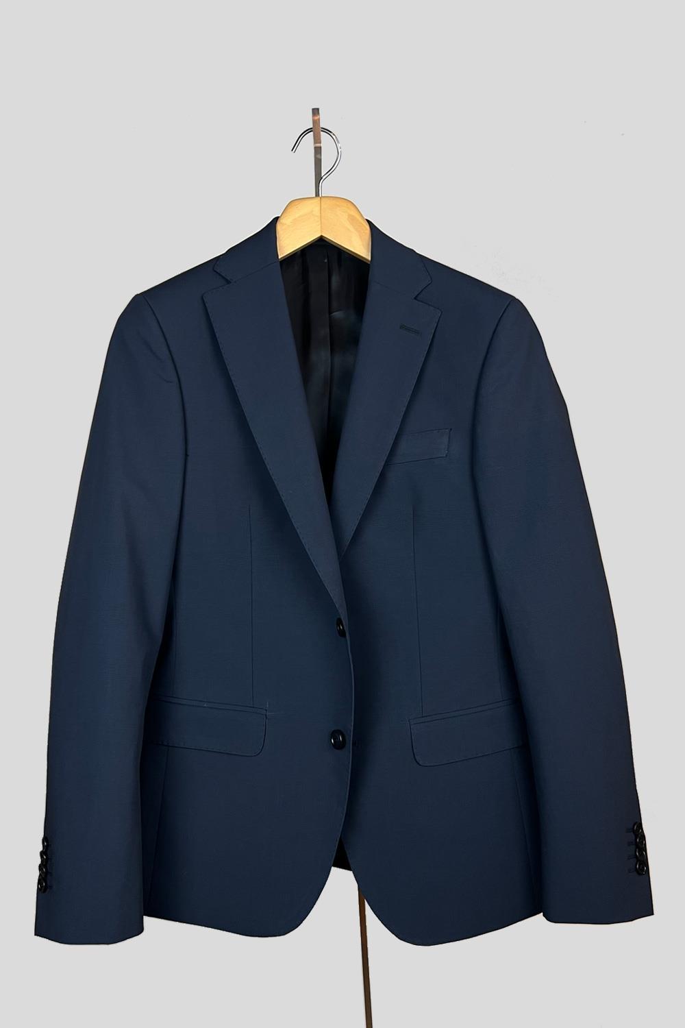 Antonio miro TRAJE ALGODÓN CUADROS MARINO ELÁSTICO