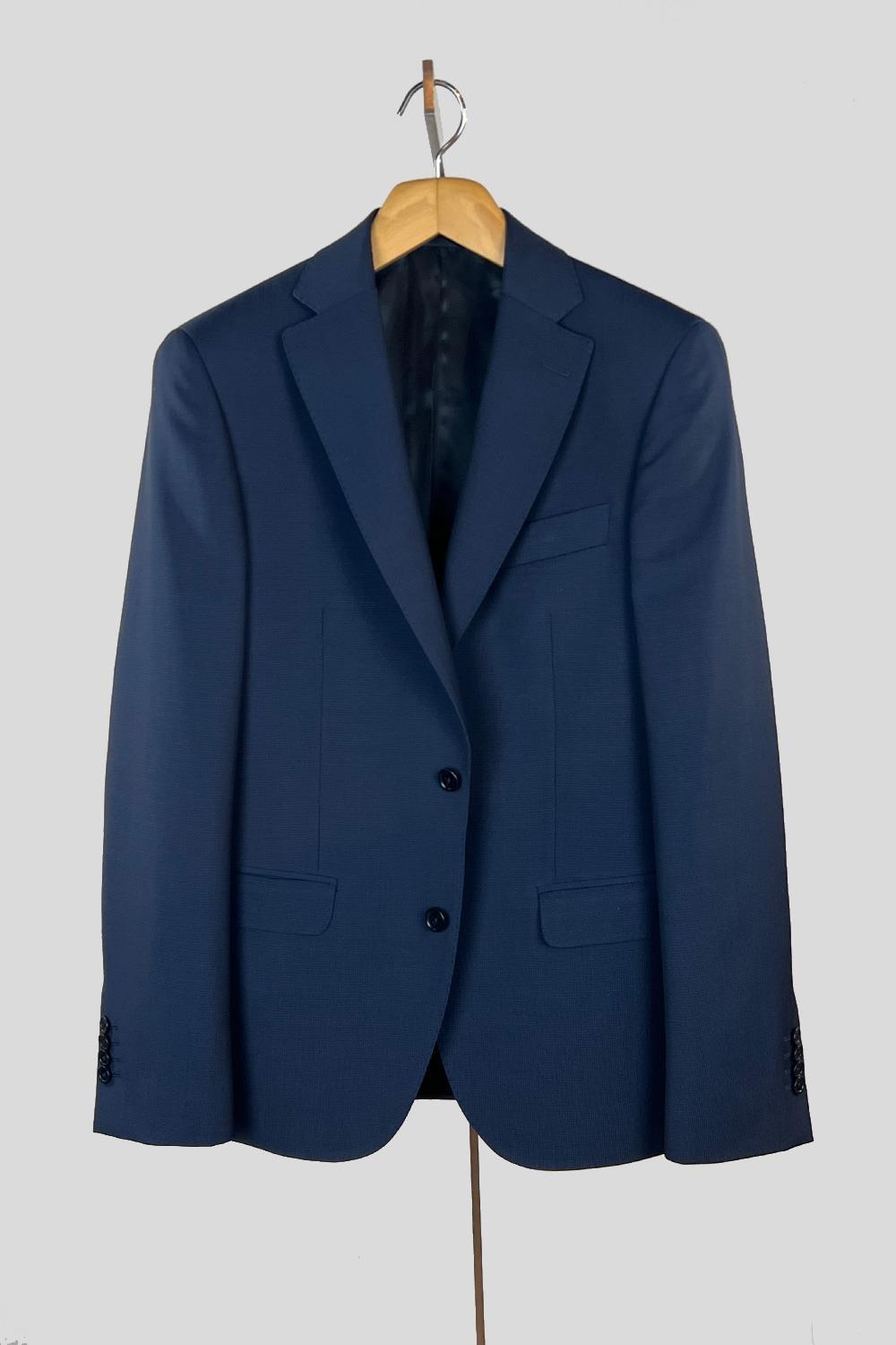 Antonio miro TRAJE LANA MICROCUADRO AZUL