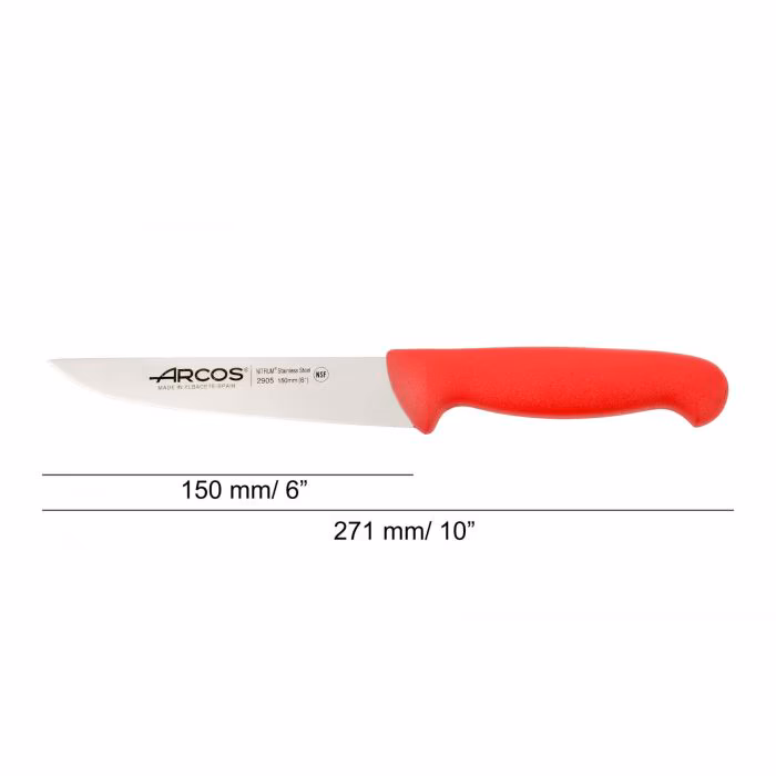 Arcos Cuchillo Cocina Color Rojo Serie 2900 150 Mm
