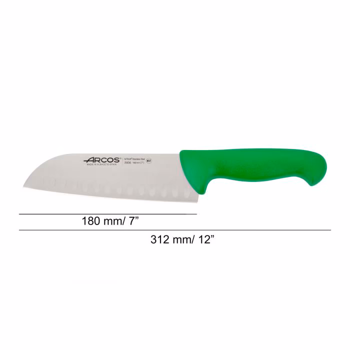 Arcos Cuchillo Santoku Color Verde Serie 2900
