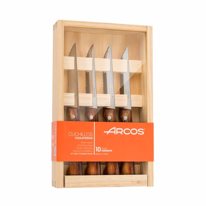 Arcos Juego De 4 Pzas. Cuchillos Churrasco 110 mm