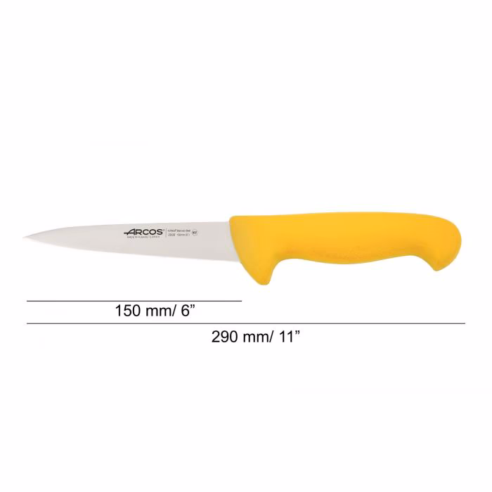 Arcos Cuchillo Carnicero Color Amarillo Serie 2900 150 Mm