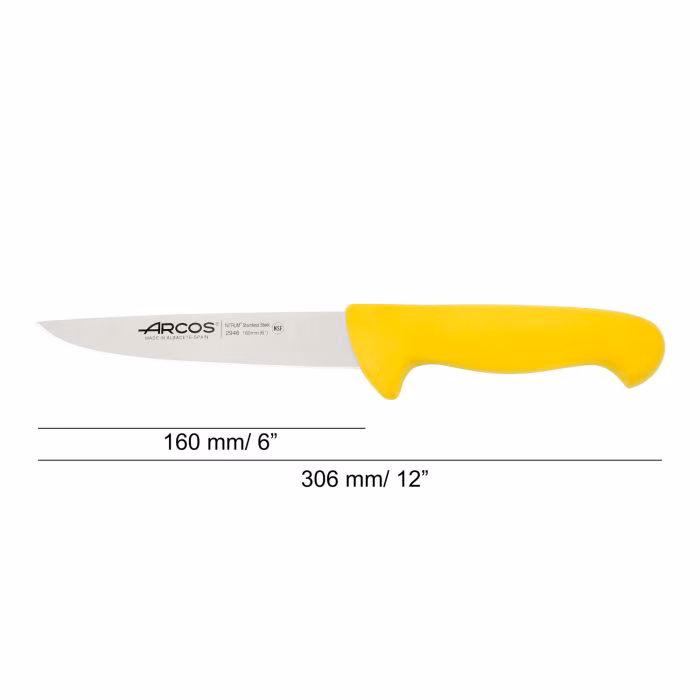 Arcos Cuchillo Carnicero Color Amarillo Serie 2900 160 Mm