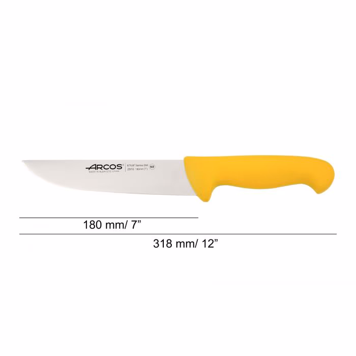Arcos Cuchillo Carnicero Color Amarillo Serie 2900 180 Mm