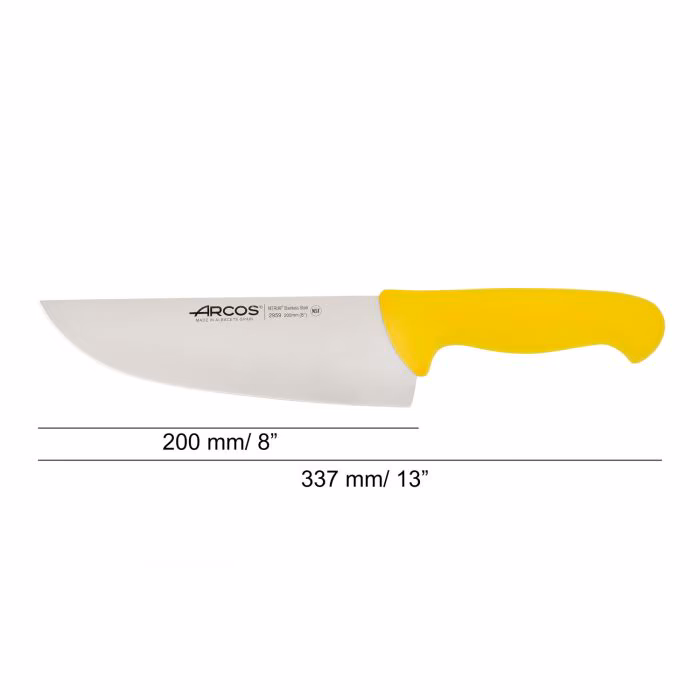 Arcos Cuchillo Carnicero Color Amarillo Serie 2900 200 Mm
