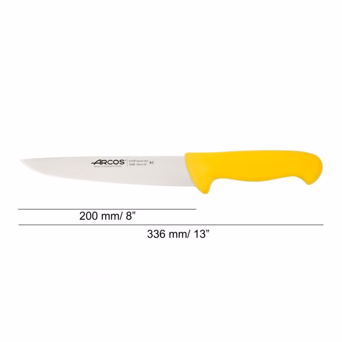 Arcos Cuchillo Carnicero Color Amarillo Serie 2900 200 Mm