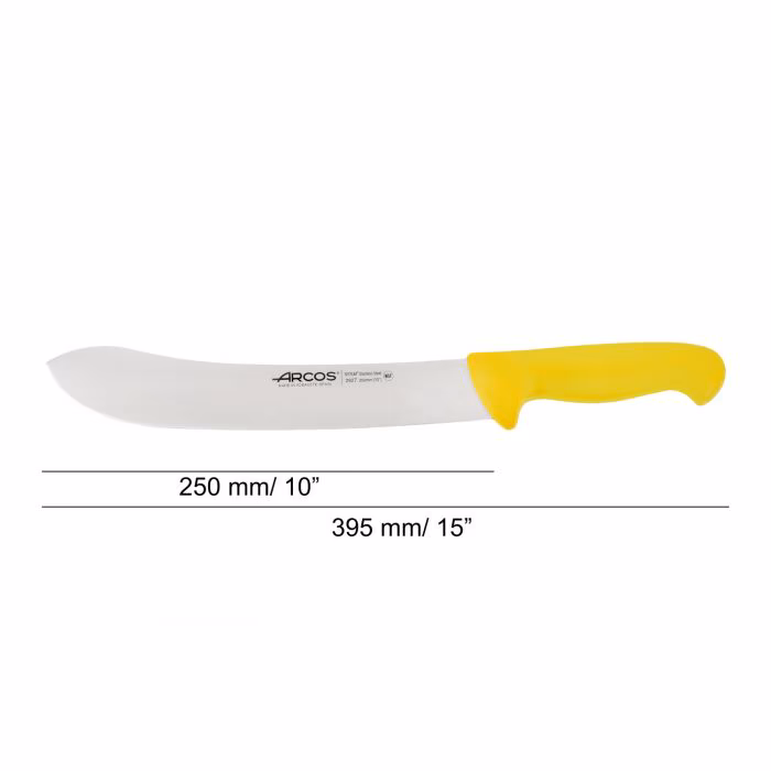Arcos Cuchillo Carnicero Color Amarillo Serie 2900 250 Mm