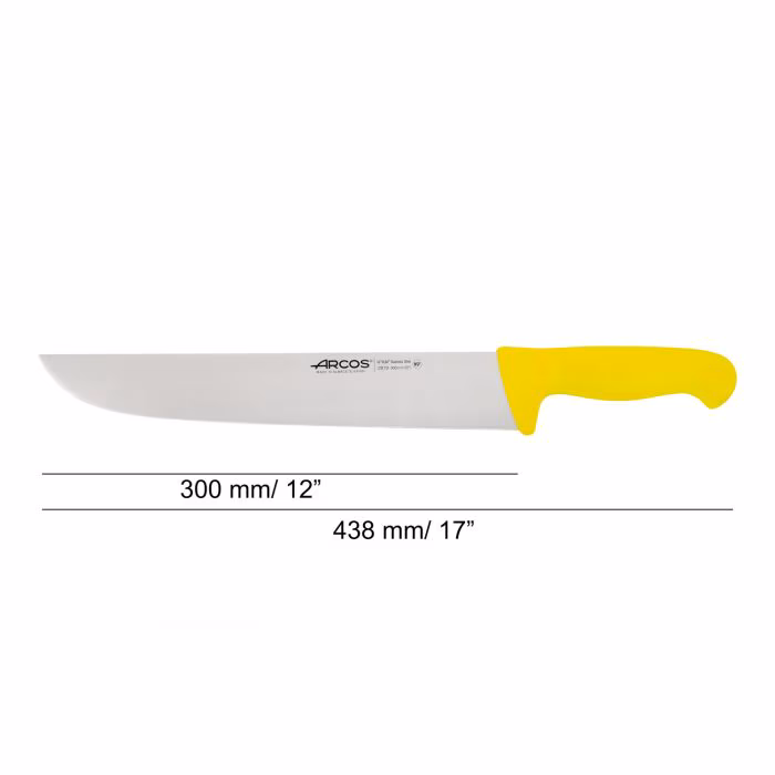 Arcos Cuchillo Carnicero Color Amarillo Serie 2900 300 Mm