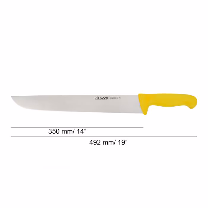 Arcos Cuchillo Carnicero Color Amarillo Serie 2900 350 Mm