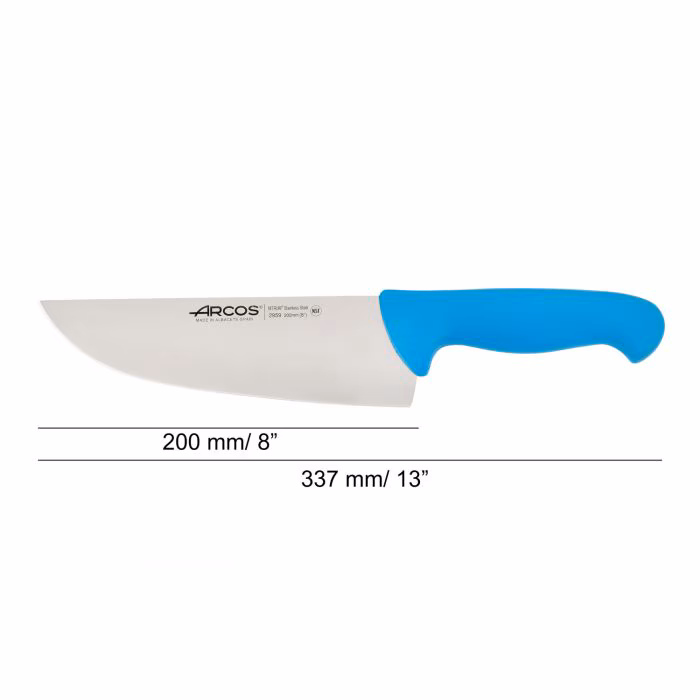 Arcos Cuchillo Carnicero Color Azul Serie 2900 200 Mm