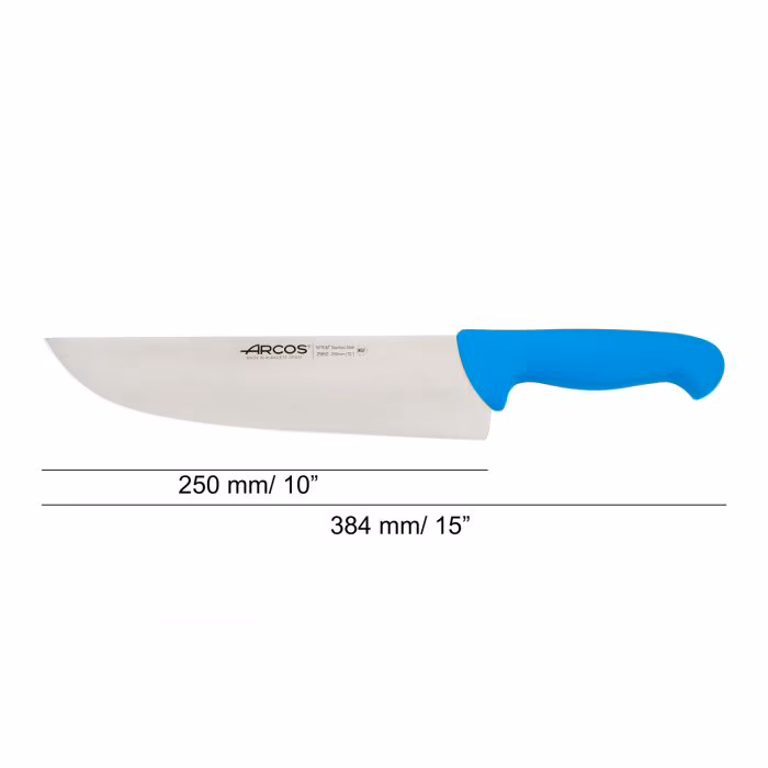 Arcos Cuchillo Carnicero Color Azul Serie 2900 250 Mm