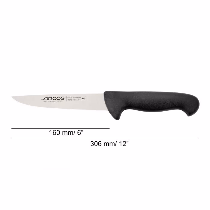 Arcos Cuchillo Carnicero Color Negro Serie 2900 160 Mm